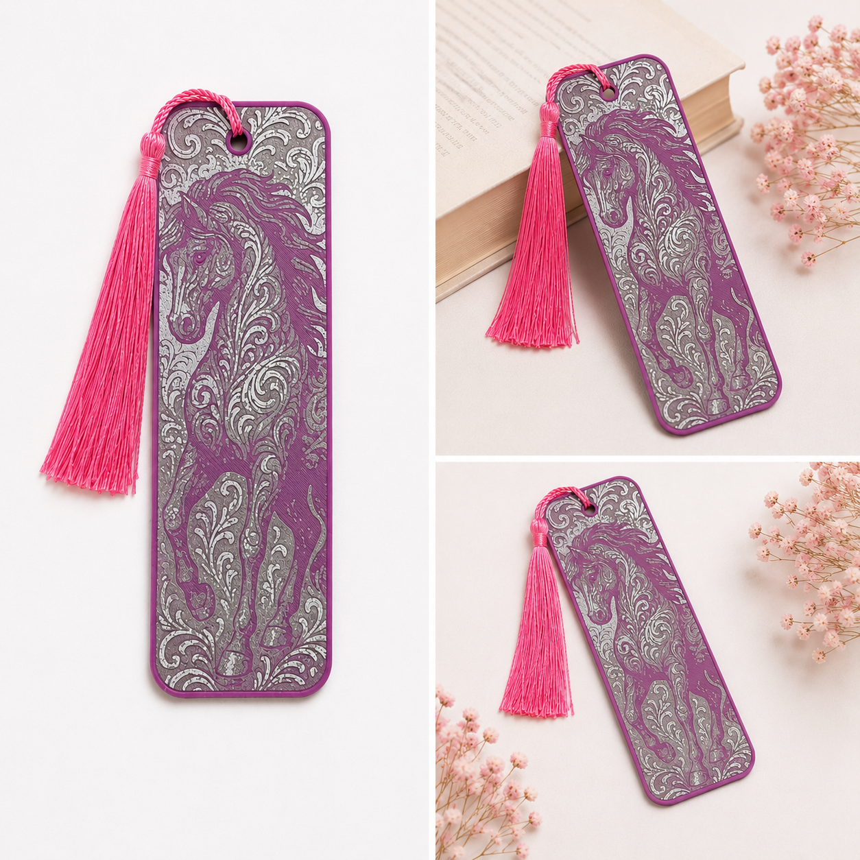 Elegant Horse Bookmark with Tassel