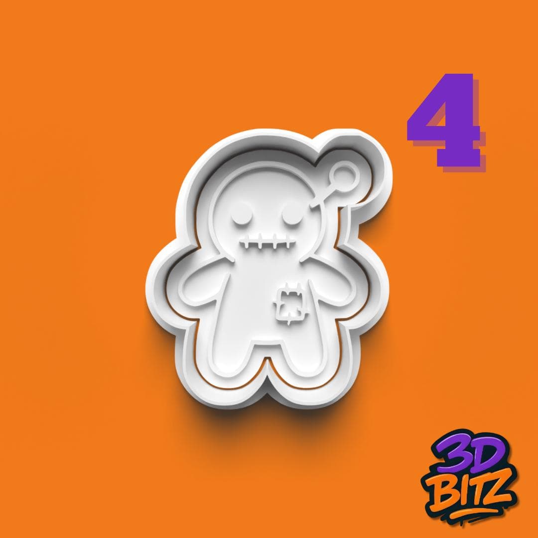 Creepy Halloween Cookie Cutter & Embosser Set