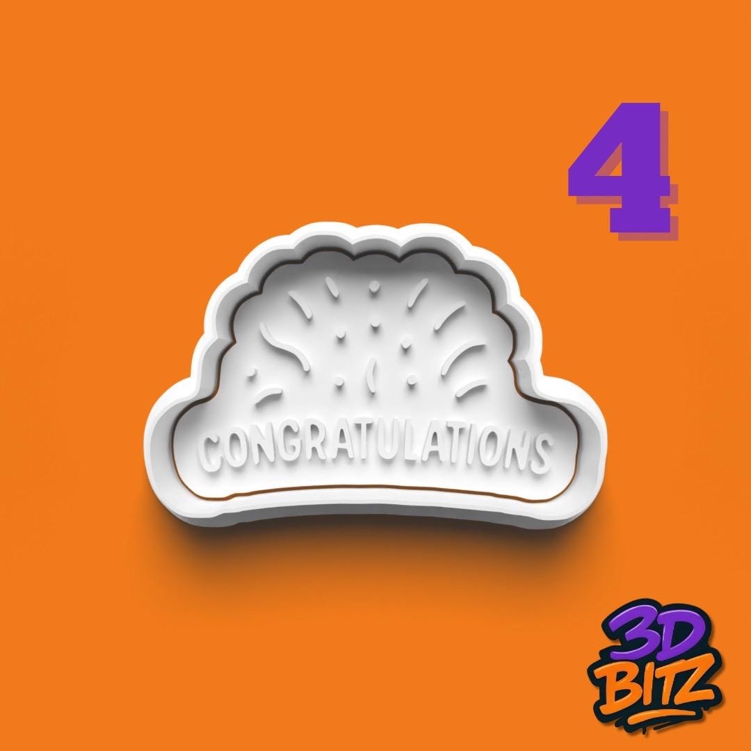 Congratulations Cookie Cutter & Embosser Set