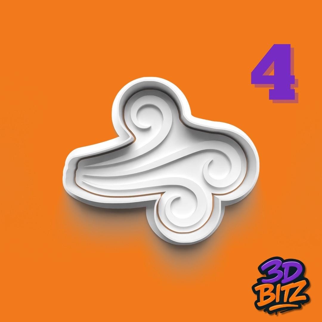 Weather Cookie Cutter & Embosser SetRainbow cloud wind