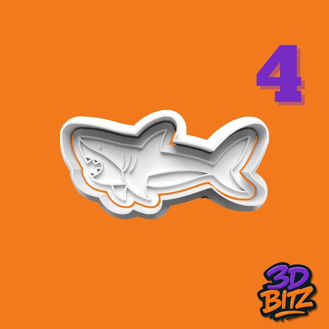 Shark Cookie Cutter & Embosser Set