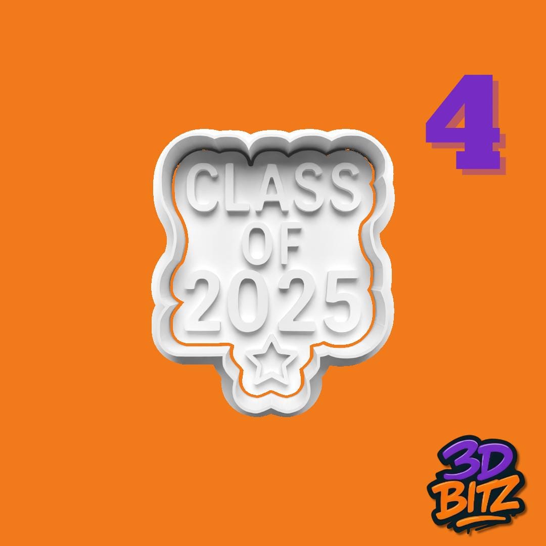 Class of 2025 Graduation Cookie Cutters| Leavers 2025 Biscuit Embossers| School Leaver Gift Cookie Cutter & Embosser Set