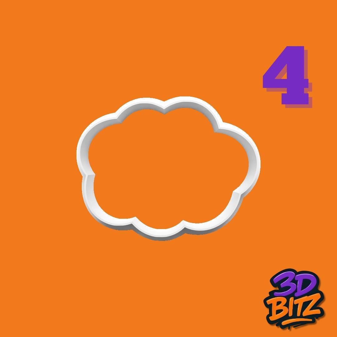 Cloud Cookie Cutters: 3D Printed, Weather Party Set of 4 Cookie Cutter & Embosser Set