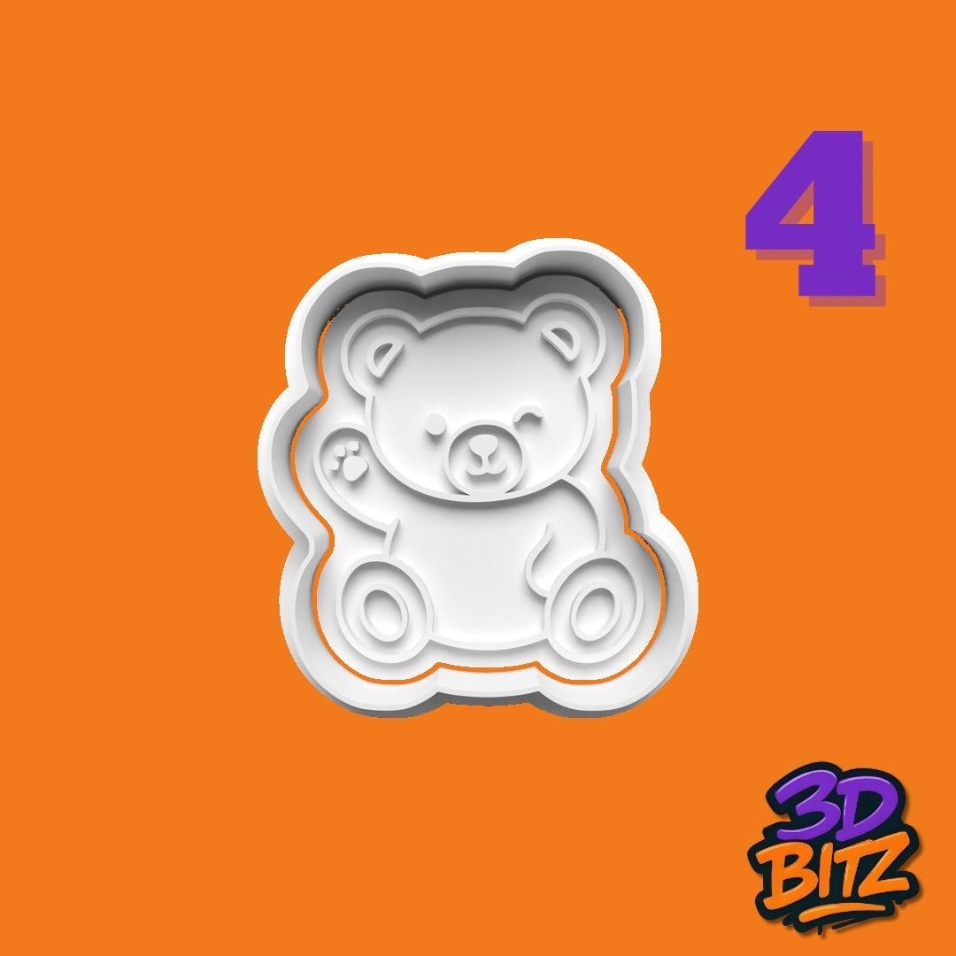 Teddy Bear Cookie Cutter & Embosser Set
