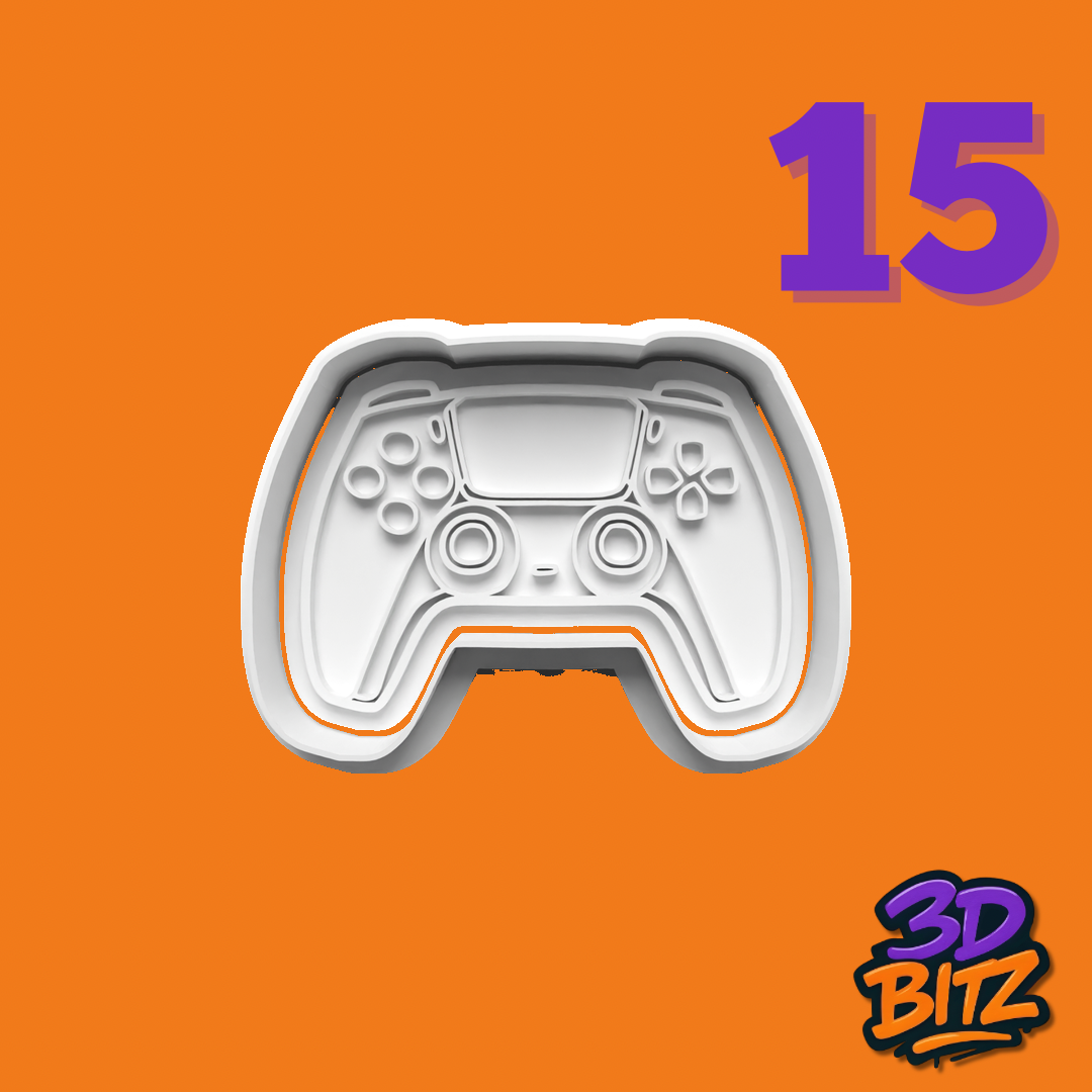 Gaming Controller Console Cookie Cutter & Embosser Set