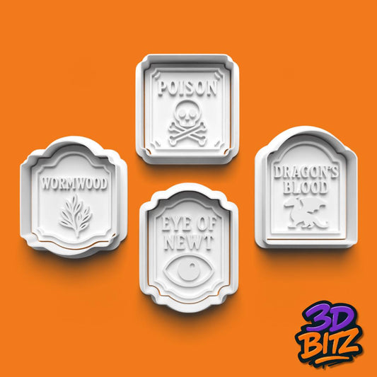 Potion Label Cookie Cutter Set Cookie Cutter & Embosser Set