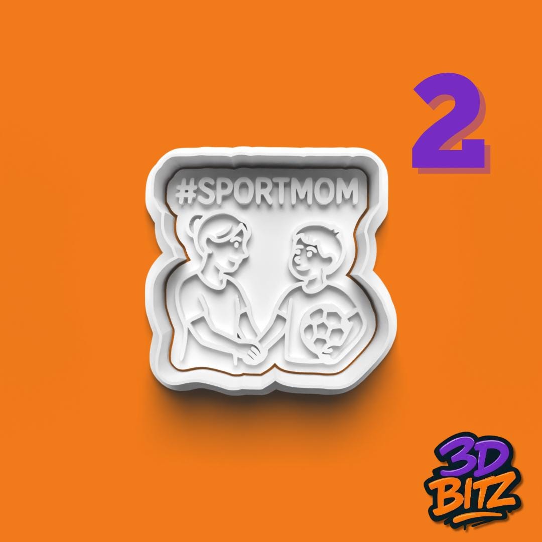 Sport Mom Cookie Cutter Set: 3D Printed Baking Tools Cookie Cutter & Embosser Set