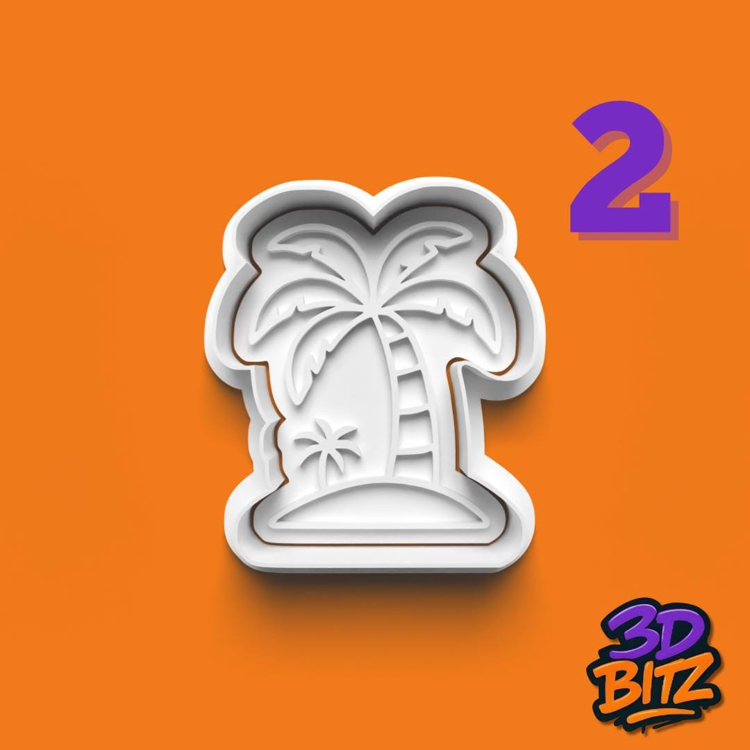 Tropical Summer Cookie Cutter Set Fun Beach Holiday Designs Cookie Cutter & Embosser Set