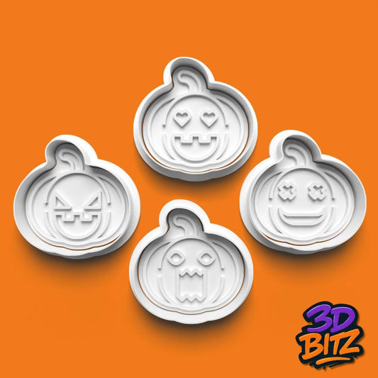 Pumpkin Face Cookie Cutter & Embosser Set