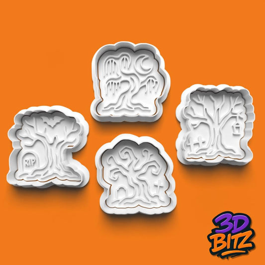 Haunted Tree & Graveyard Cookie Cutters Embossers Cookie Cutter & Embosser Set