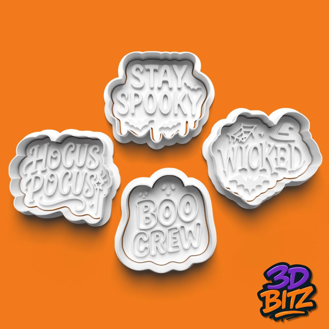 Halloween Phrase Cookie Cutter & Embosser Set
