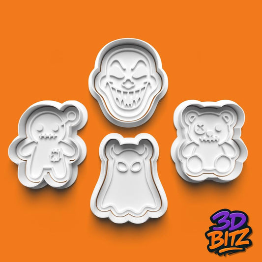 Creepy Halloween Cookie Cutter & Embosser Set