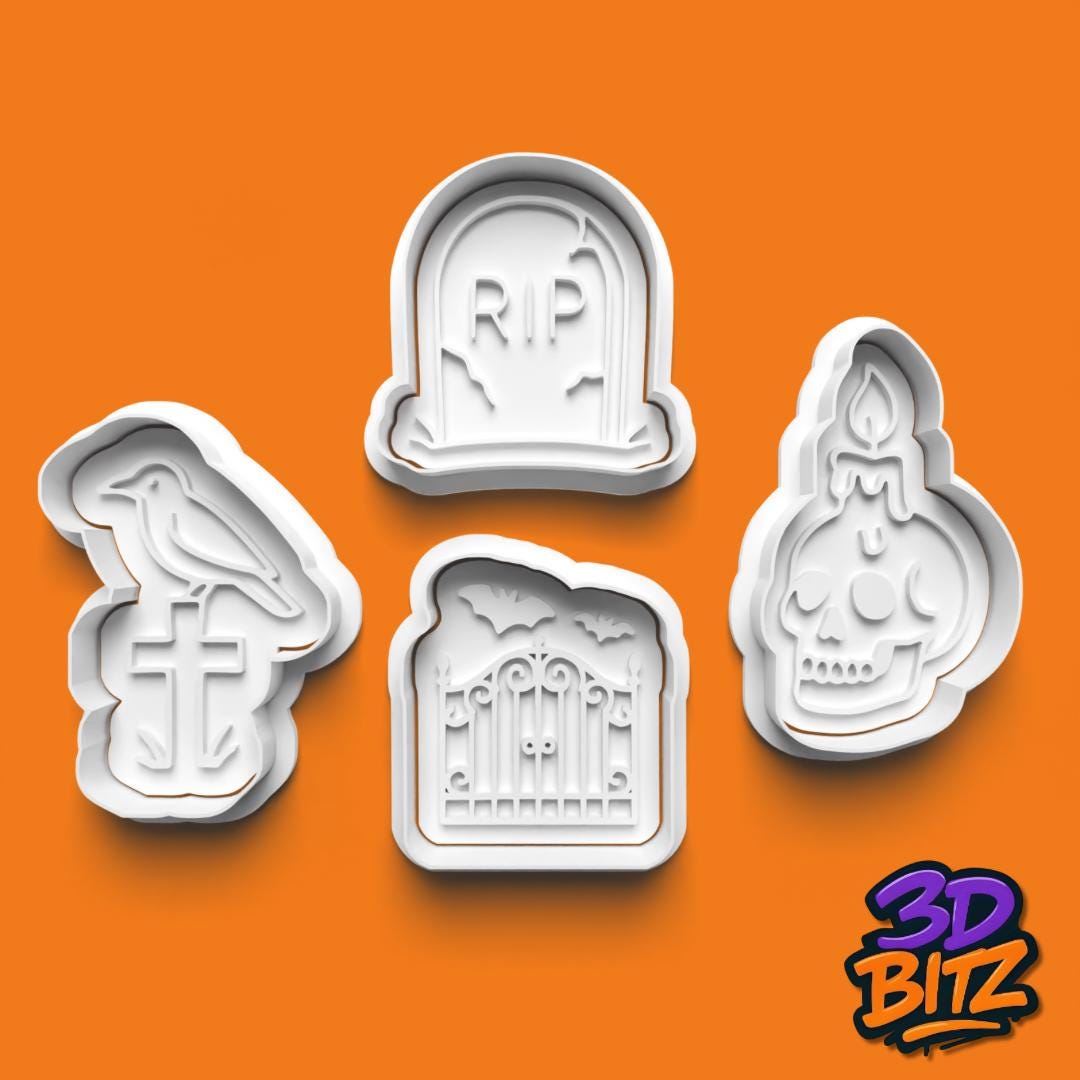 Haunted Graveyard Cookie Cutter & Embosser Set
