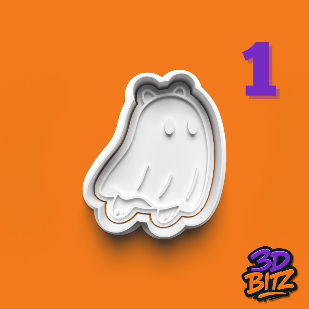 Halloween Capybara Cookie Cutter Set: Ghost, Vampire, Witch Designs Cookie Cutter & Embosser Set
