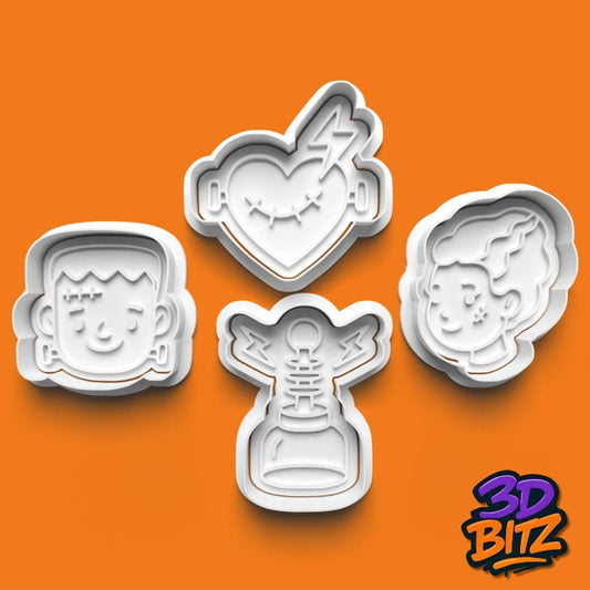 Frankenstein Halloween Cookie Cutter & Embosser Set| Spooky Baking Tools