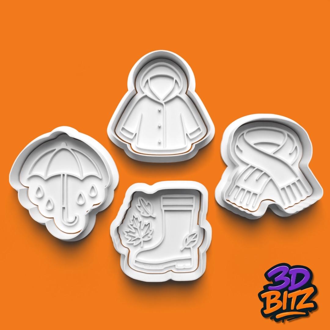 Autumn Cookie Cutter & Embosser Set
