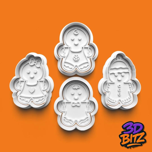 Gingerbread Character Cookie Cutter & Embosser Set