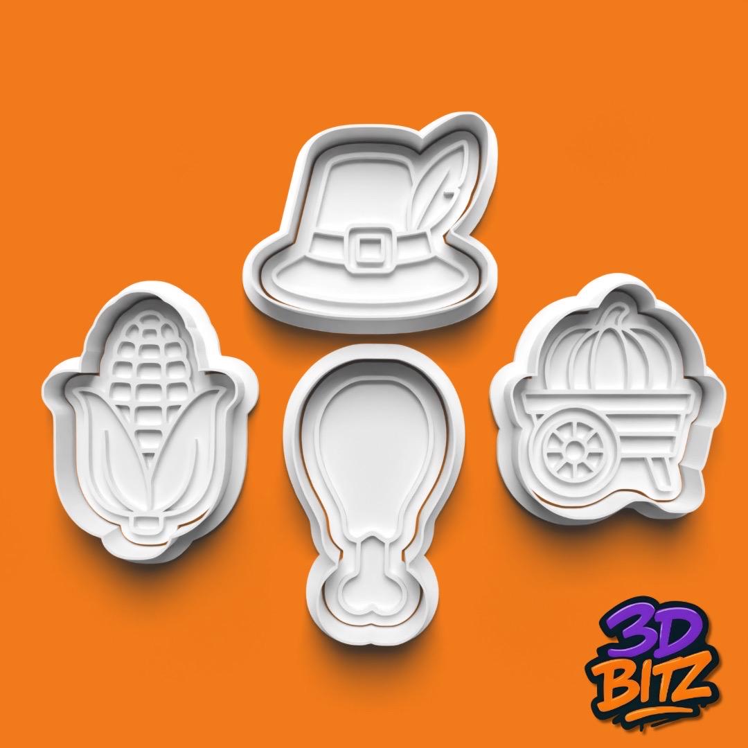 Thanksgiving Harvest Cookie Cutter & Embosser Set