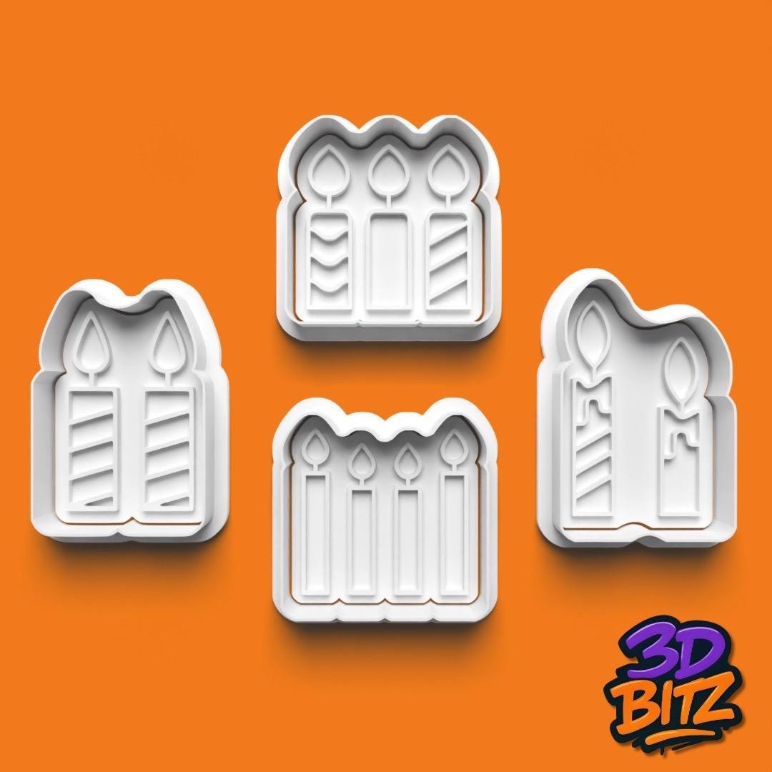 Candle Cookie Cutter & Embosser Set