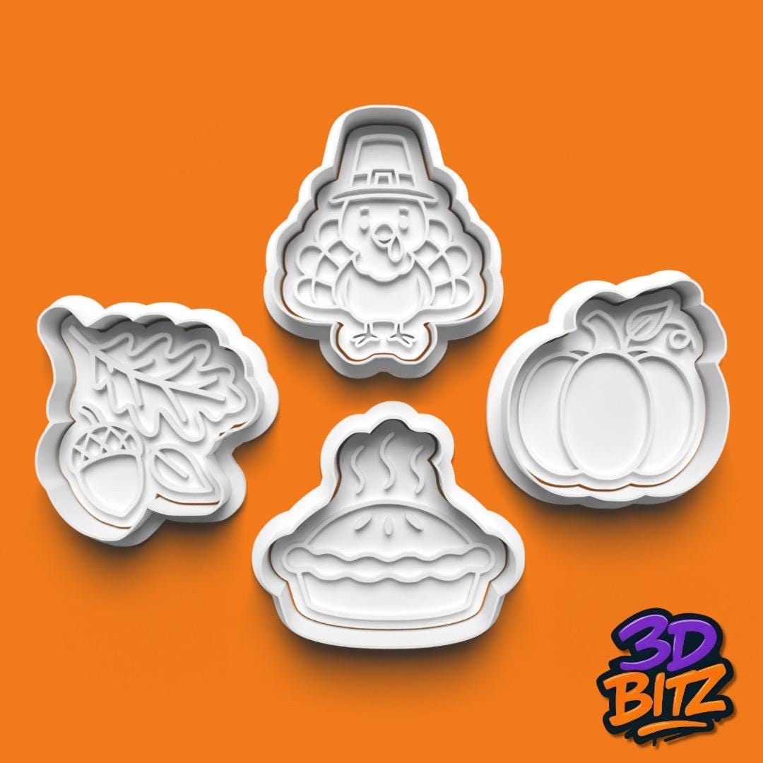 Autumn Thanksgiving Cookie Cutter & Embosser Set
