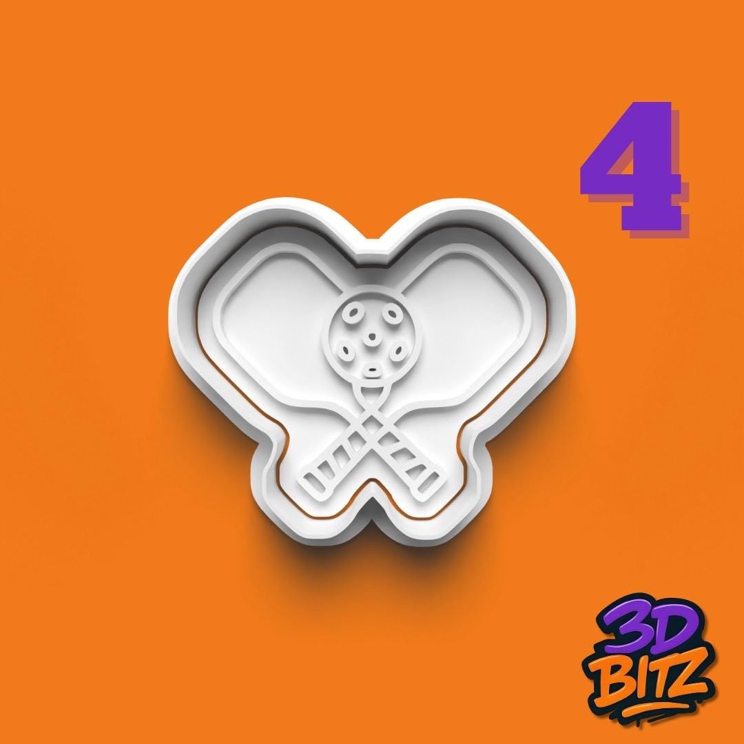 Pickleball Cookie Cutter & Embosser Set