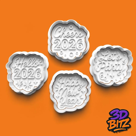 New Year Cookie Cutter & Embosser Set