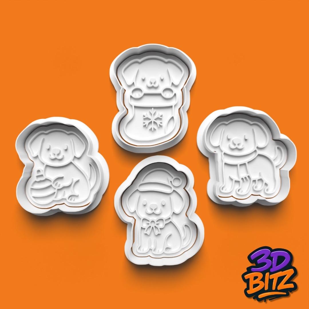 Christmas Puppy Cookie Cutter & Embosser Set