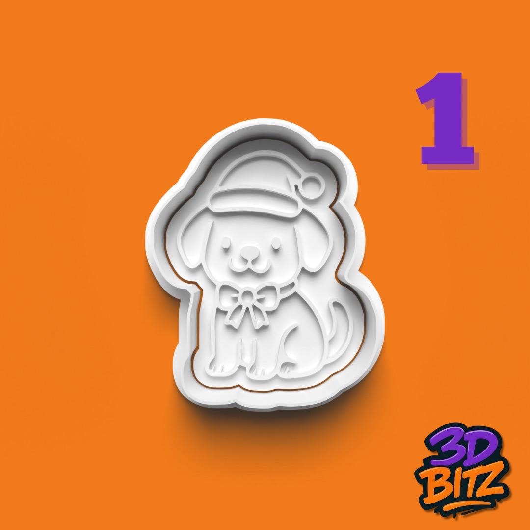 Christmas Puppy Cookie Cutter & Embosser Set