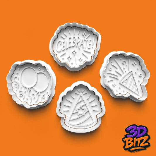 Celebration Cookie Cutter & Embosser Set