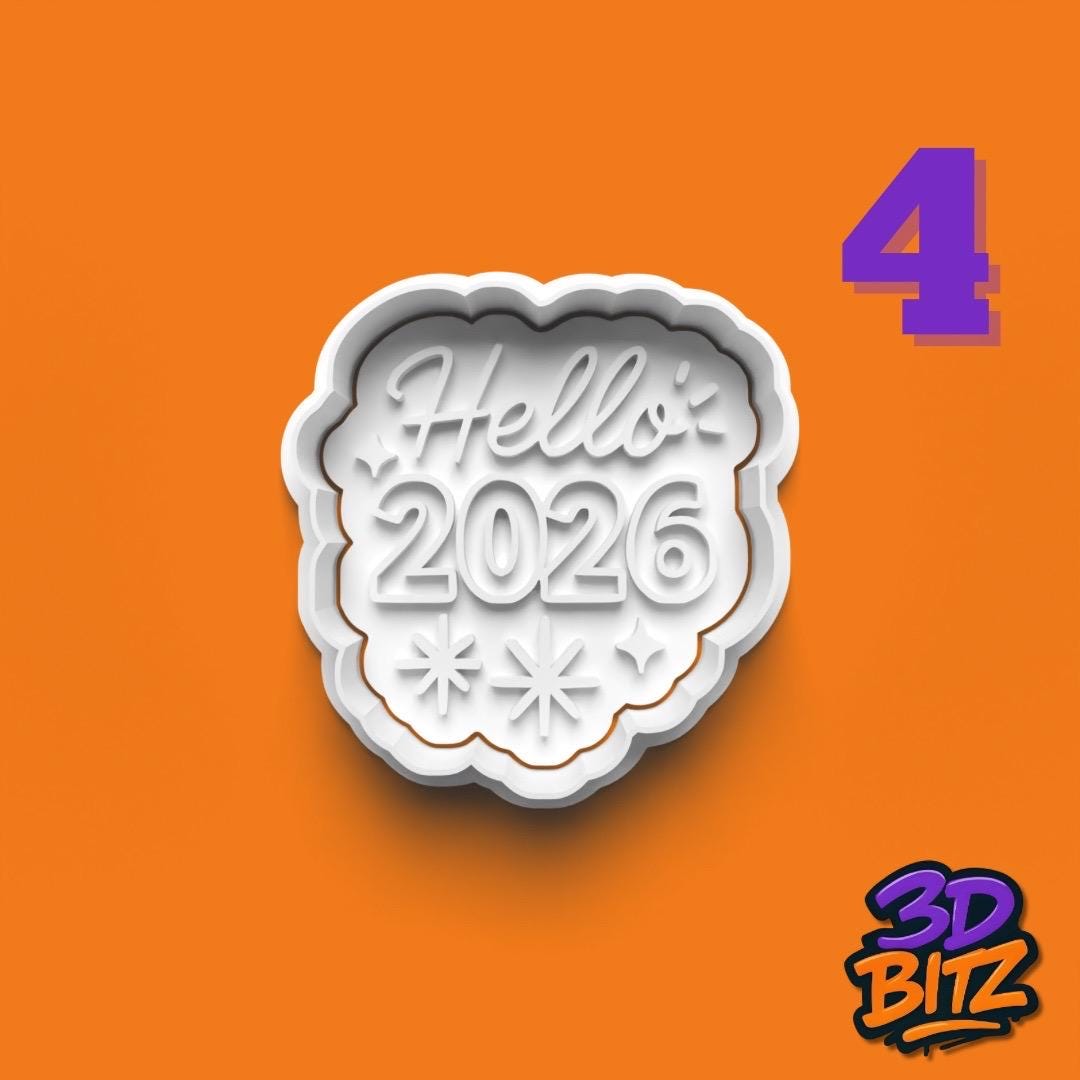 New Year Cookie Cutter & Embosser Set
