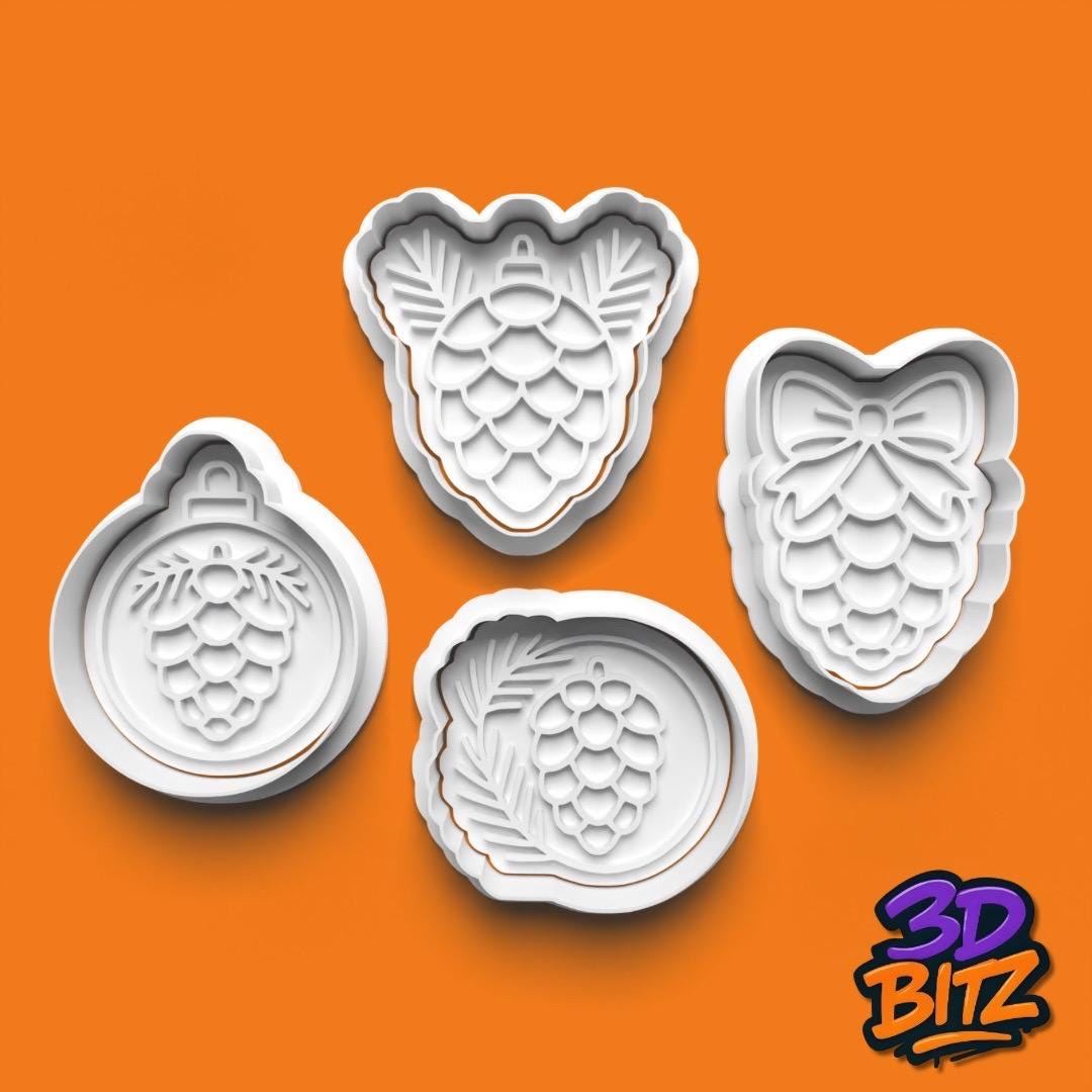 Pinecone Cookie Cutter & Embosser Set