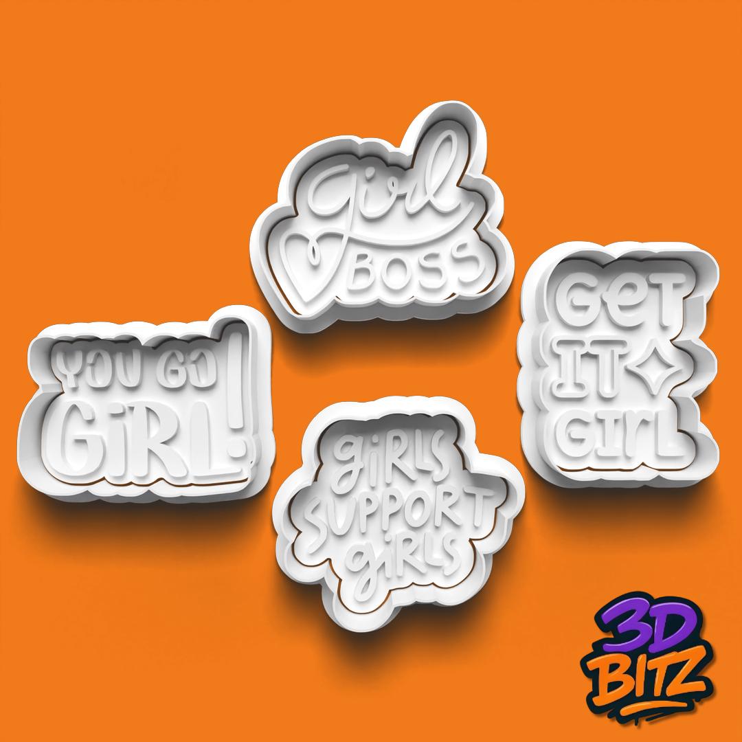 Girl Power Cookie Cutter Set Cookie Cutter & Embosser Set
