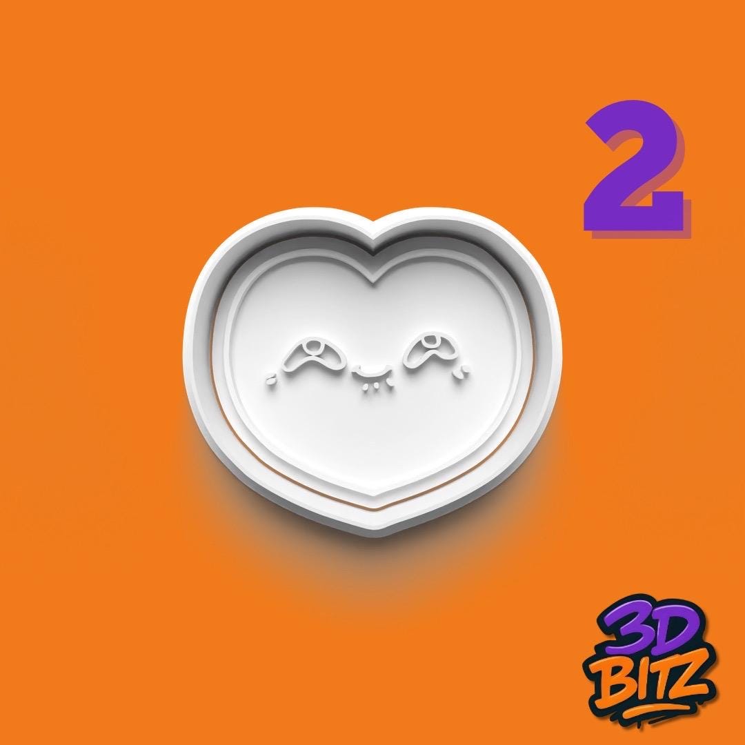 Heart Face Cookie Cutter & Embosser Set: Valentine's Bake