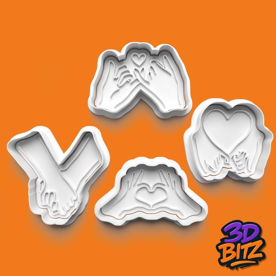 Love Hands Cookie Cutter & Embosser Set