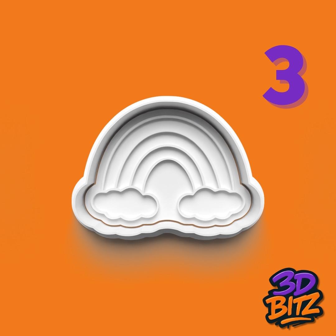 Weather Cookie Cutter & Embosser SetRainbow cloud wind