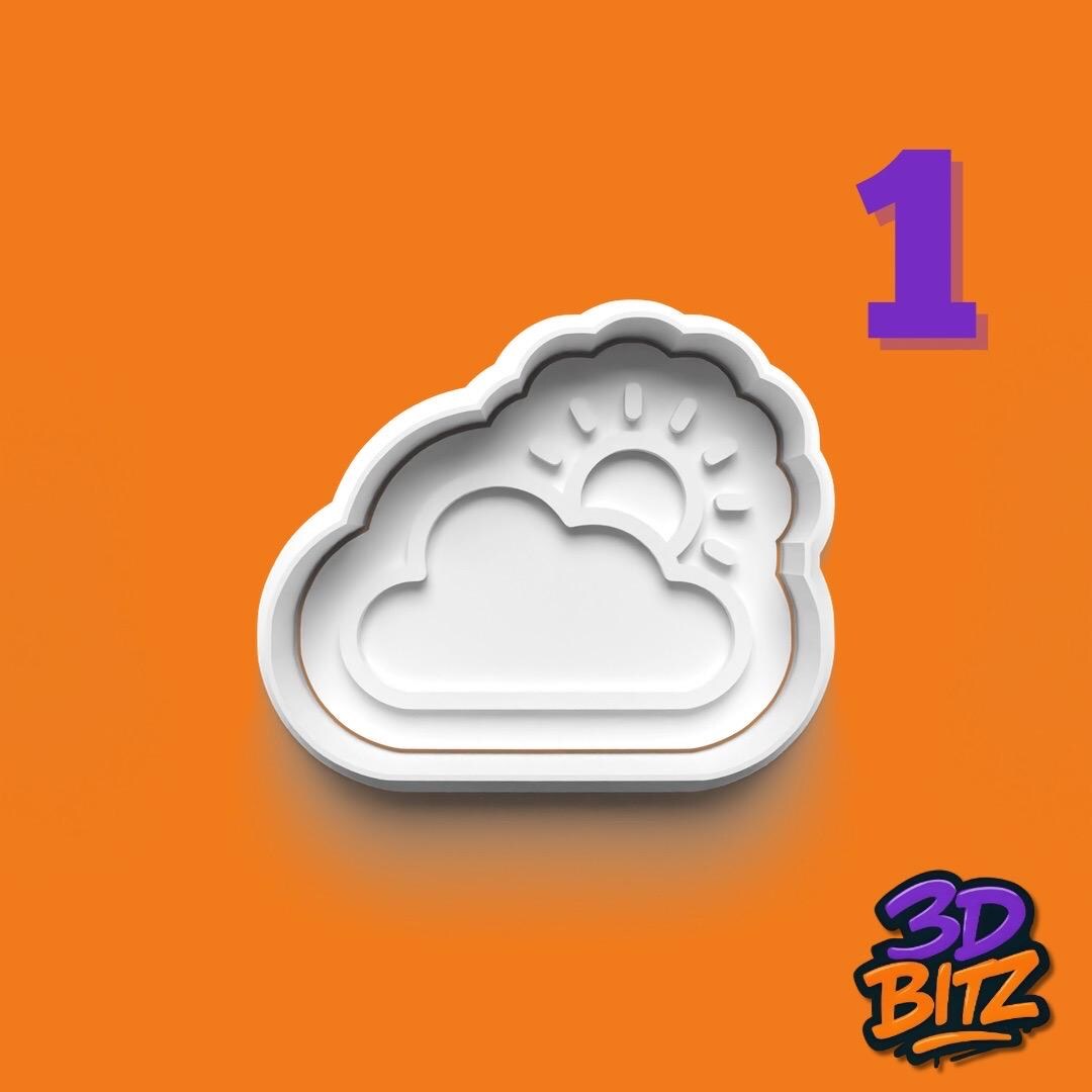 Weather Cookie Cutter & Embosser SetRainbow cloud wind