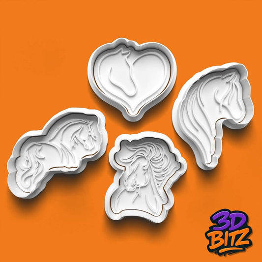 Horse Cookie Cutter & Embosser Set