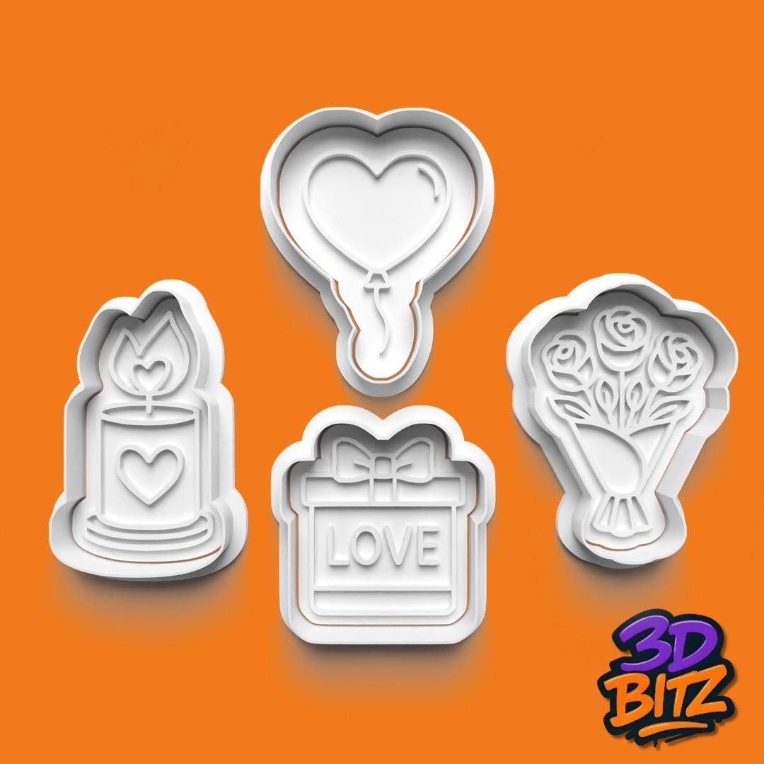 Love & Romance Cookie Cutter & Embosser Set