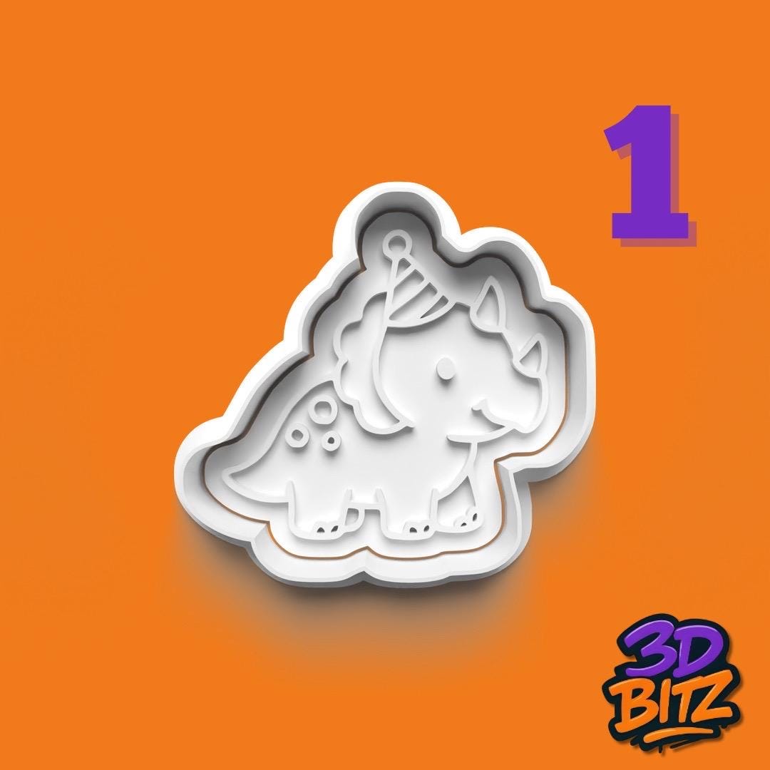 Dinosaur Party Cookie Cutter & Embosser Set
