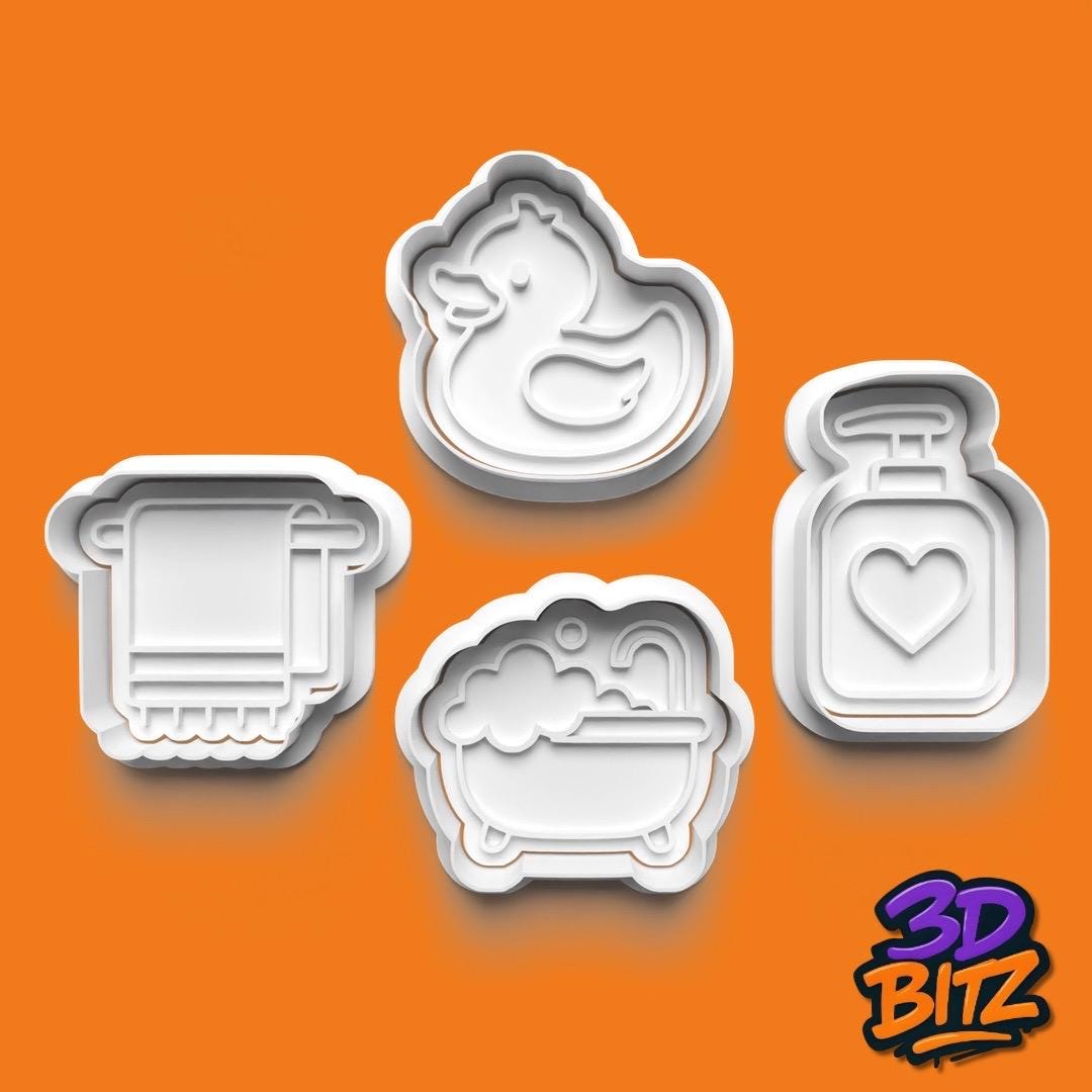 Bathroom Baby Cookie Cutter & Embosser Set
