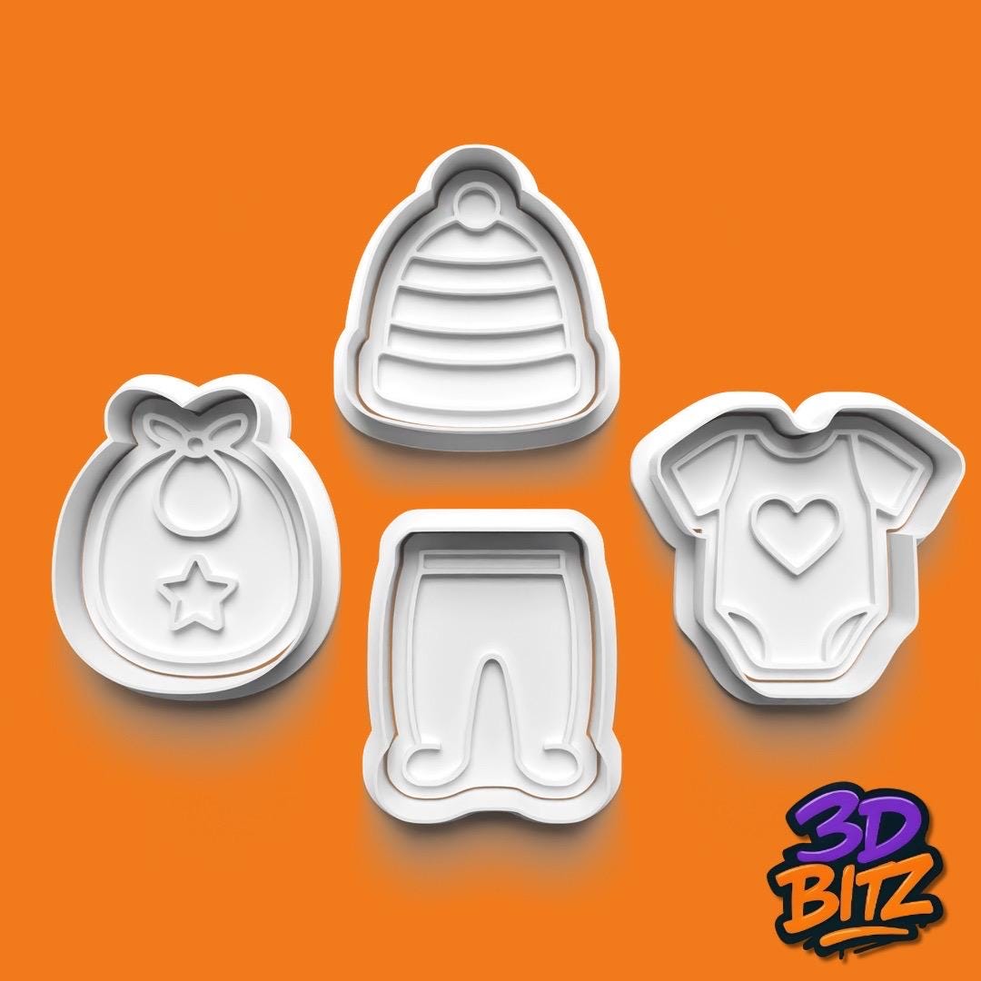 Baby Clothes Cookie Cutter & Embosser Setcupcake topper