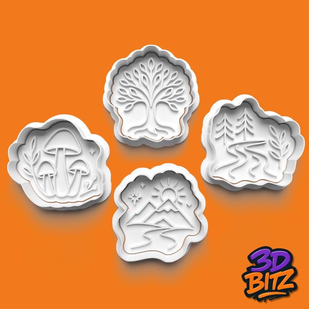 Nature Scenery Cookie Cutter & Embosser Set