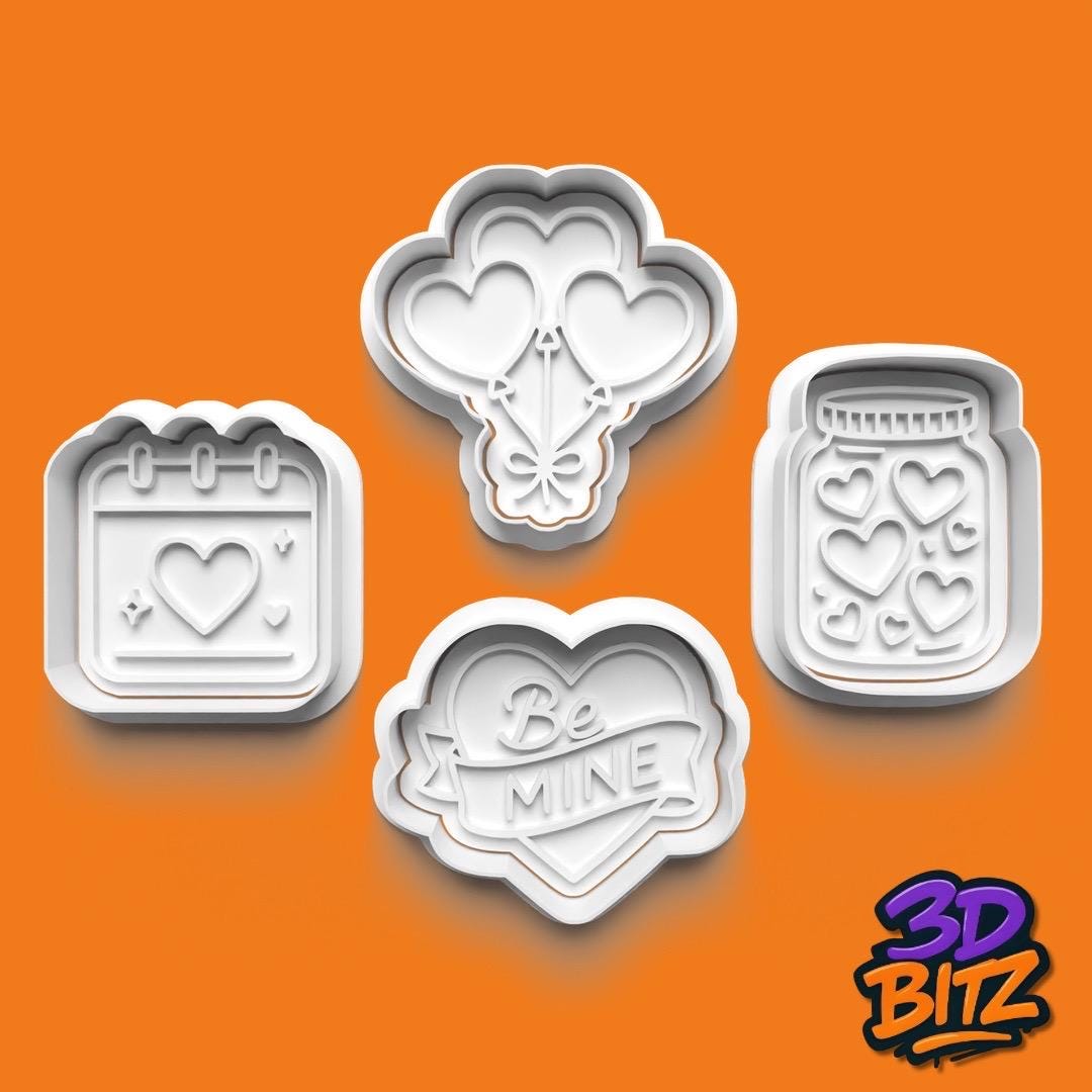 Valentine Love Cookie Cutter & Embosser Set