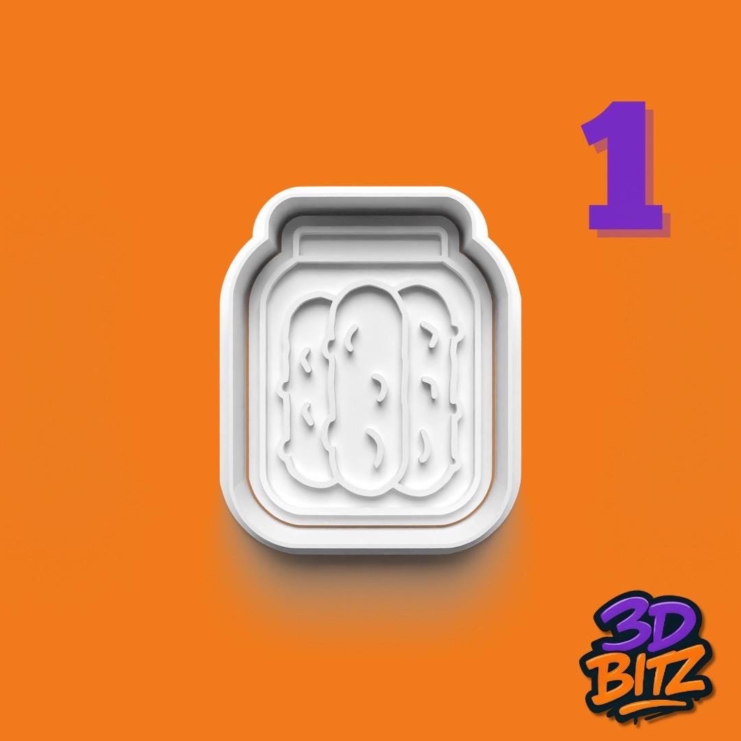 Party Pickle gerkin Cookie Cookie Cutter & Embosser Set