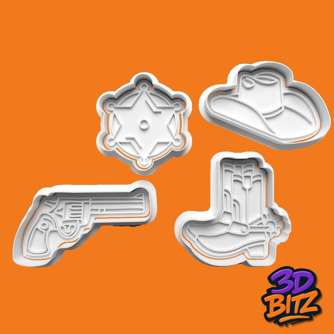 Western Cowboy Cookie Cutter & Embosser Set