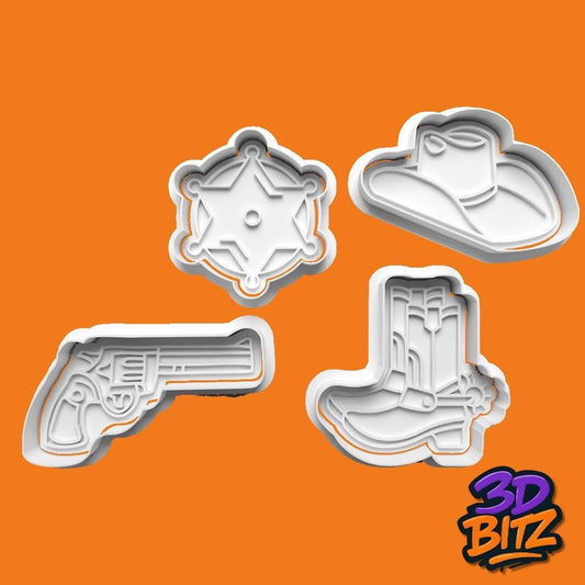 Western Cowboy Cookie Cutter & Embosser Set