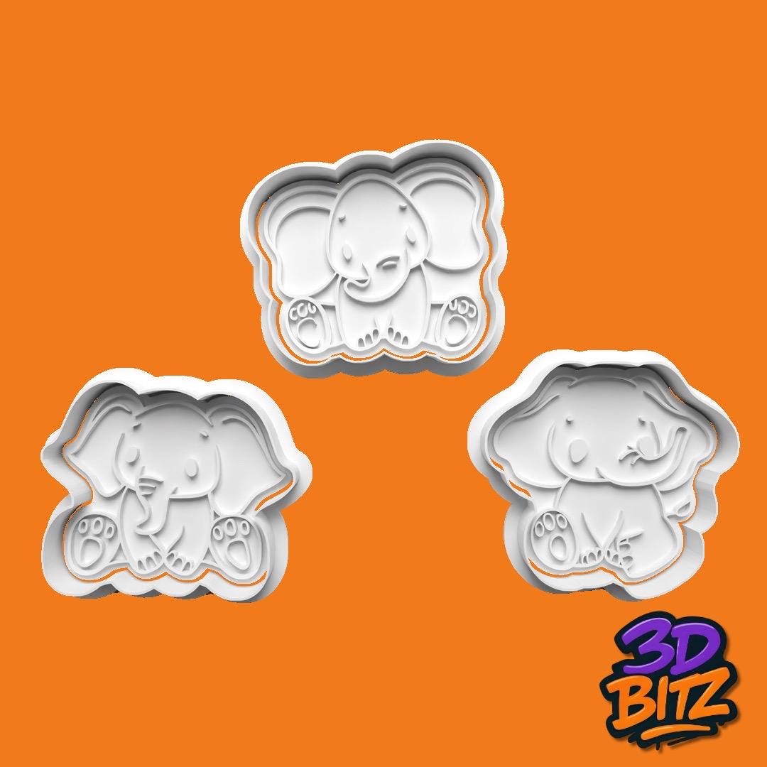 Elephant Cookie Cutter & Embosser Set, Safari Theme