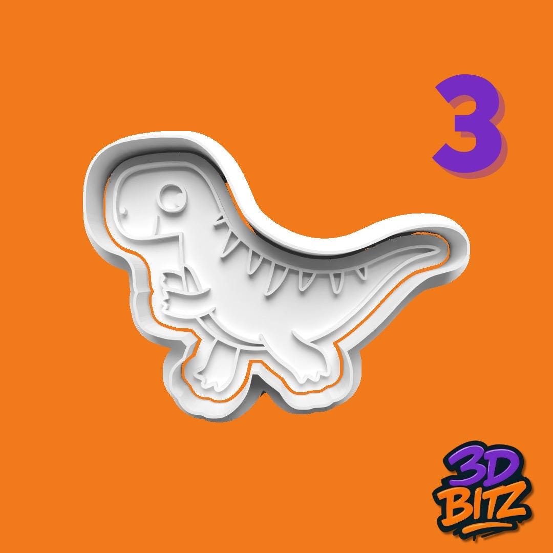 Dinosaur Cookie Cutter & Embosser Set: T-Rex, Triceratops, Pterodactyl