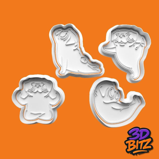 Yoga Pug Cookie Cutter & Embosser Set