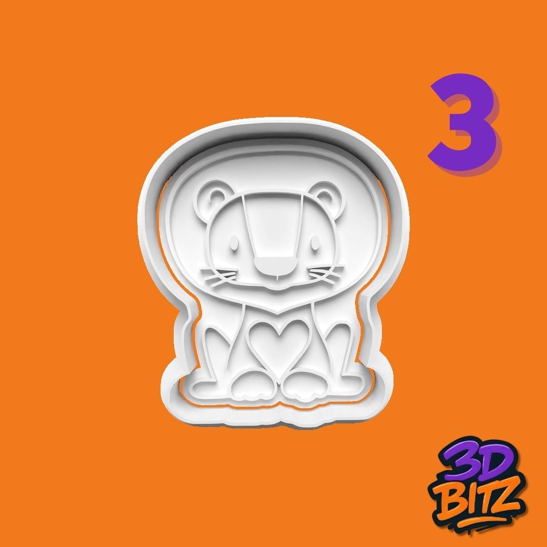 Baby Animal Cookie Cutter Set: Koala, Bear, Kitten, Elephant Cookie Cutter & Embosser Set